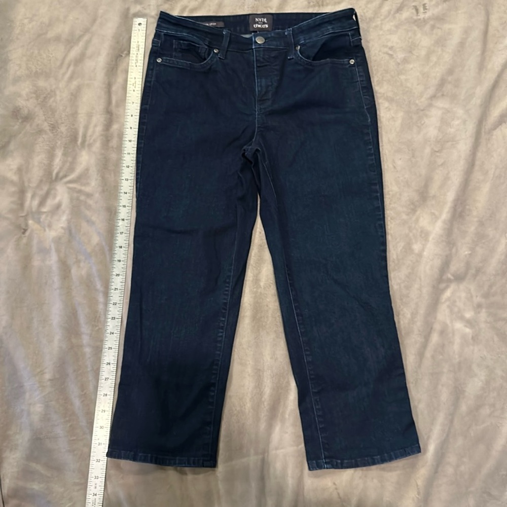NYDJ for Chico’s womens size 10 Slim Crop Capri Pants LiftXTuck technolo…